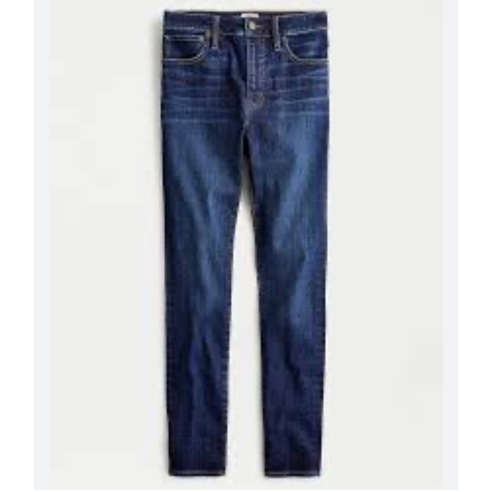 NWOT J.Crew Curvy Toothpick Jeans Dark Indigo Blue High Rise Raw Hem Size 29